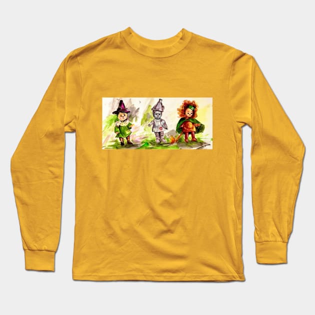 Madame Alexander McDonald happy meal Wizard of Oz collector dolls lion, scarecrow, and tin man. Long Sleeve T-Shirt by Peaceful Pigments